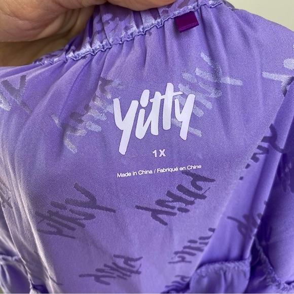 Yitty Women's Satin Pretty Flowy Short Tempo Lavender Purple Size 1X - Picture 8 of 11